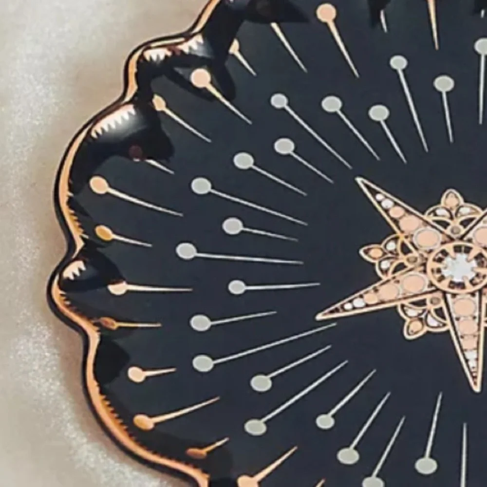 Set/4 ⭐️ 24K Gold Plates Catherine Martin x  Anthropologie WHITE and gold
